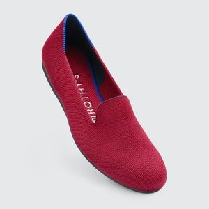 Rothy's Red Solid Loafer Blue Halo Slip On Flats 7